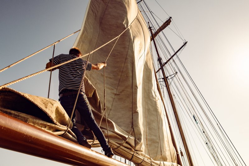 Sail boat Wadden Sea